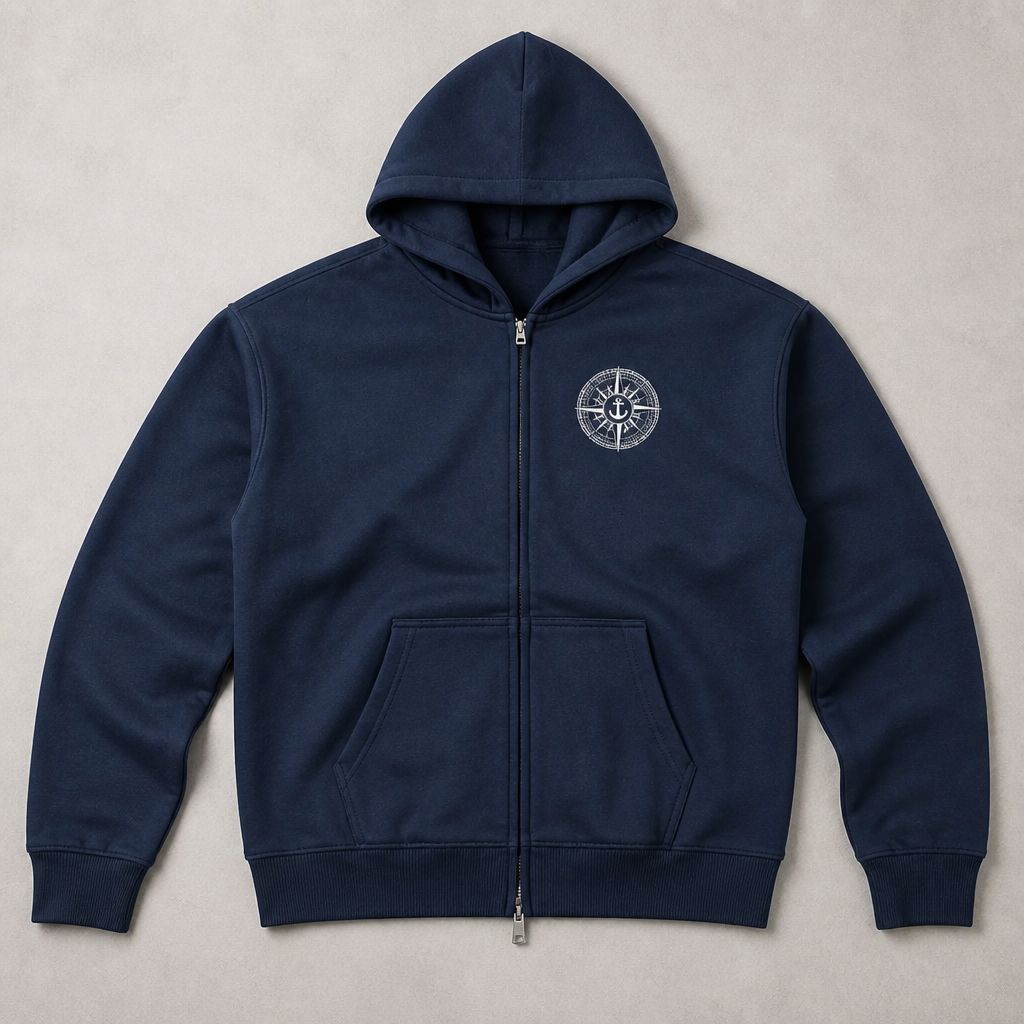 Deadeye Fleece Zip Hoodie - Navy Blue