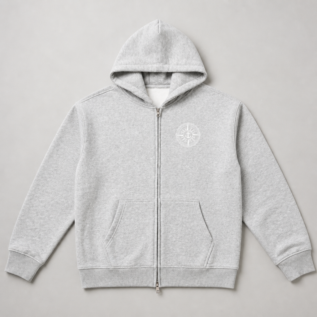 Deadeye Fleece Zip Hoodie - Flower Gray