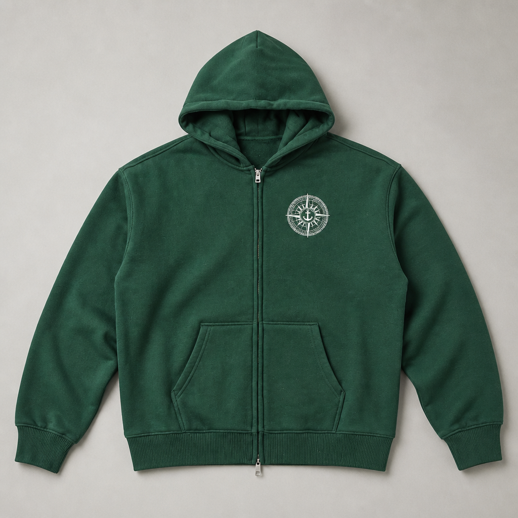 Deadeye Fleece Zip Hoodie - Eden Green