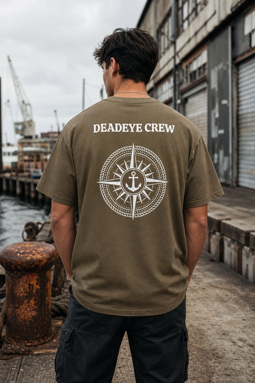 Deadeye Crew - Premium Heavy Tee - Deep Khaki