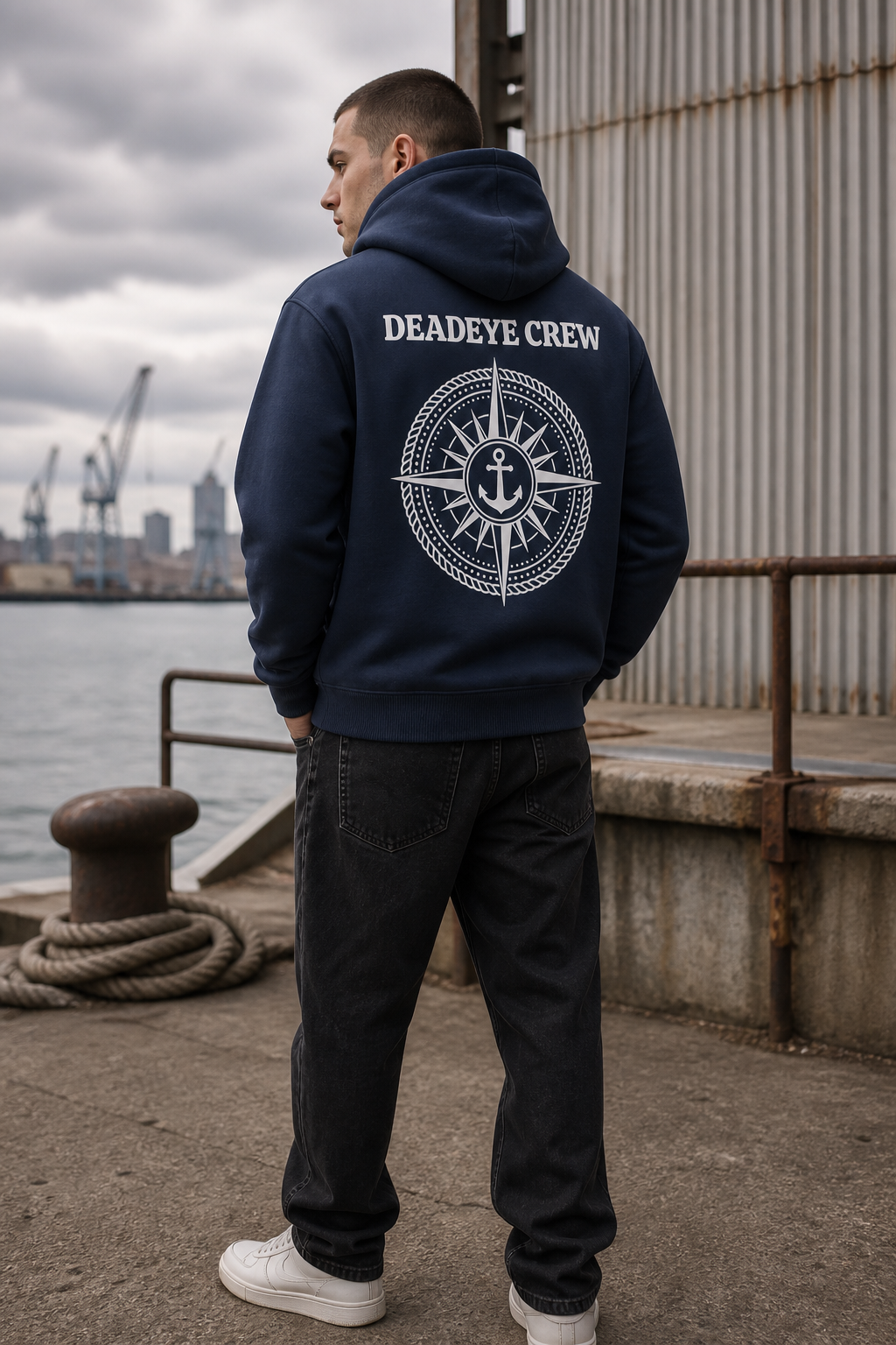 Deadeye Fleece Zip Hoodie - Navy Blue