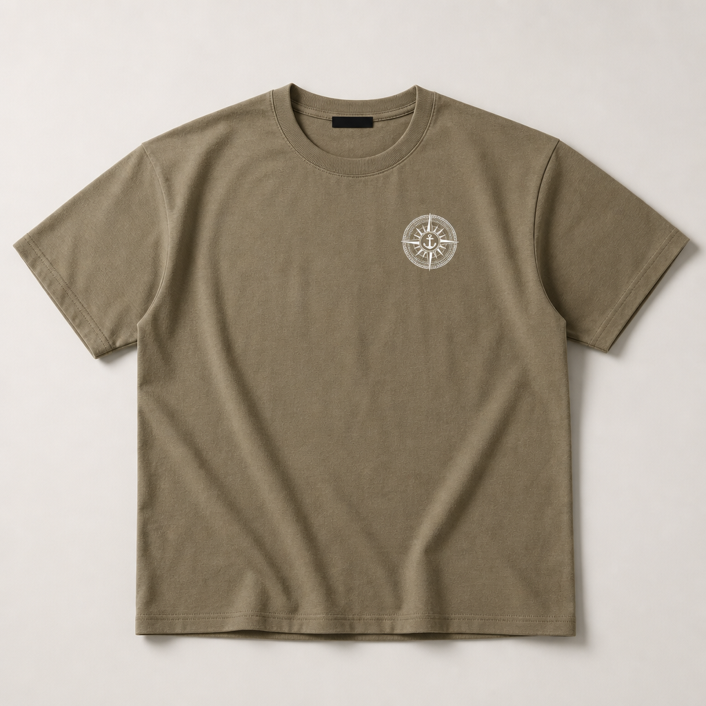 Deadeye Crew - Premium Heavy Tee - Deep Khaki