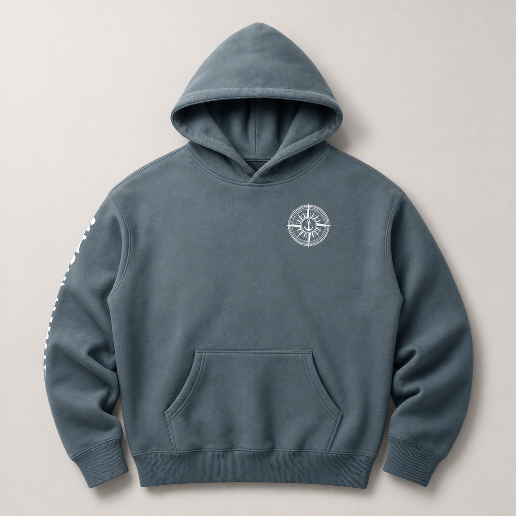 Deadeye Fleeced Hoodie - Grey Blue