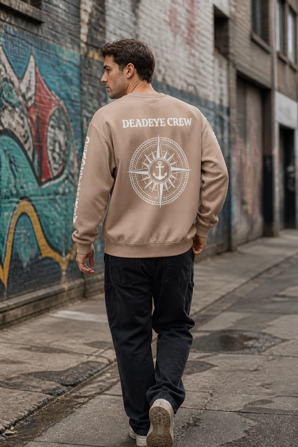 Fleeced Deadeye Sweatshirt - Gray Apricot